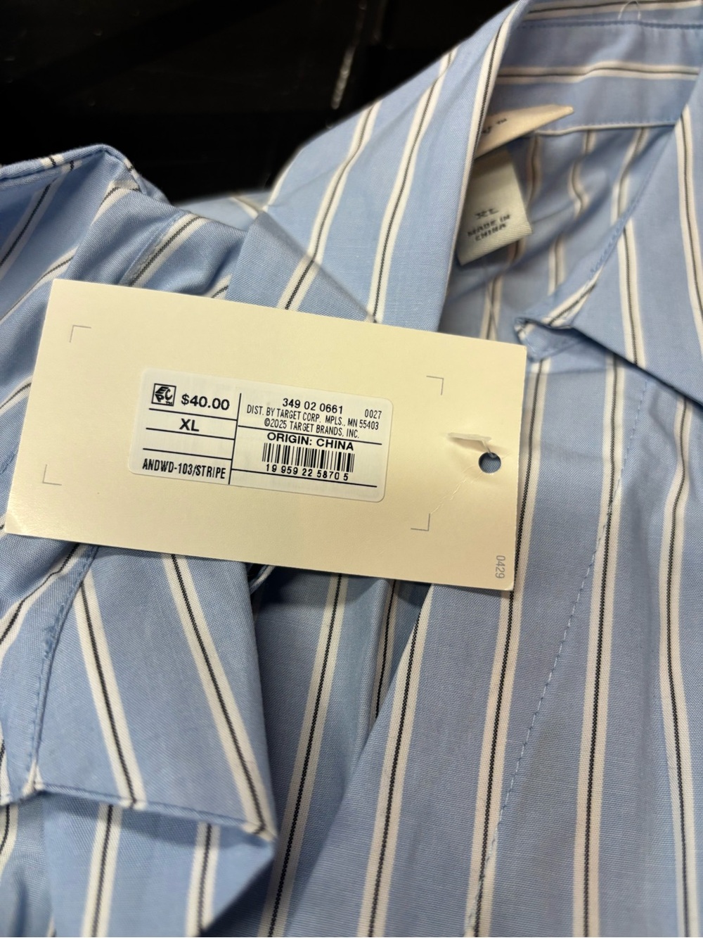 a new day Light Blue Striped Midi Shirt Dress b168s - Picture 4 of 4
